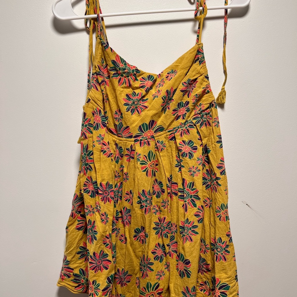 Free People Vibrant Yellow Floral Tunic